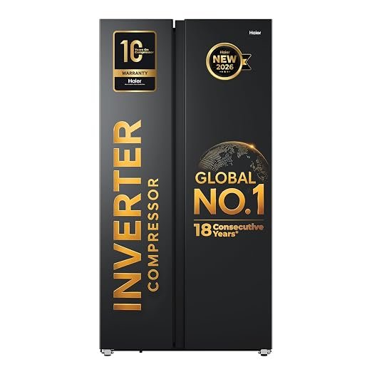 614eAnuKJtL._SX522_ Haier 540 L 3 Star Frost Free Inverter Side by Side Refrigerator